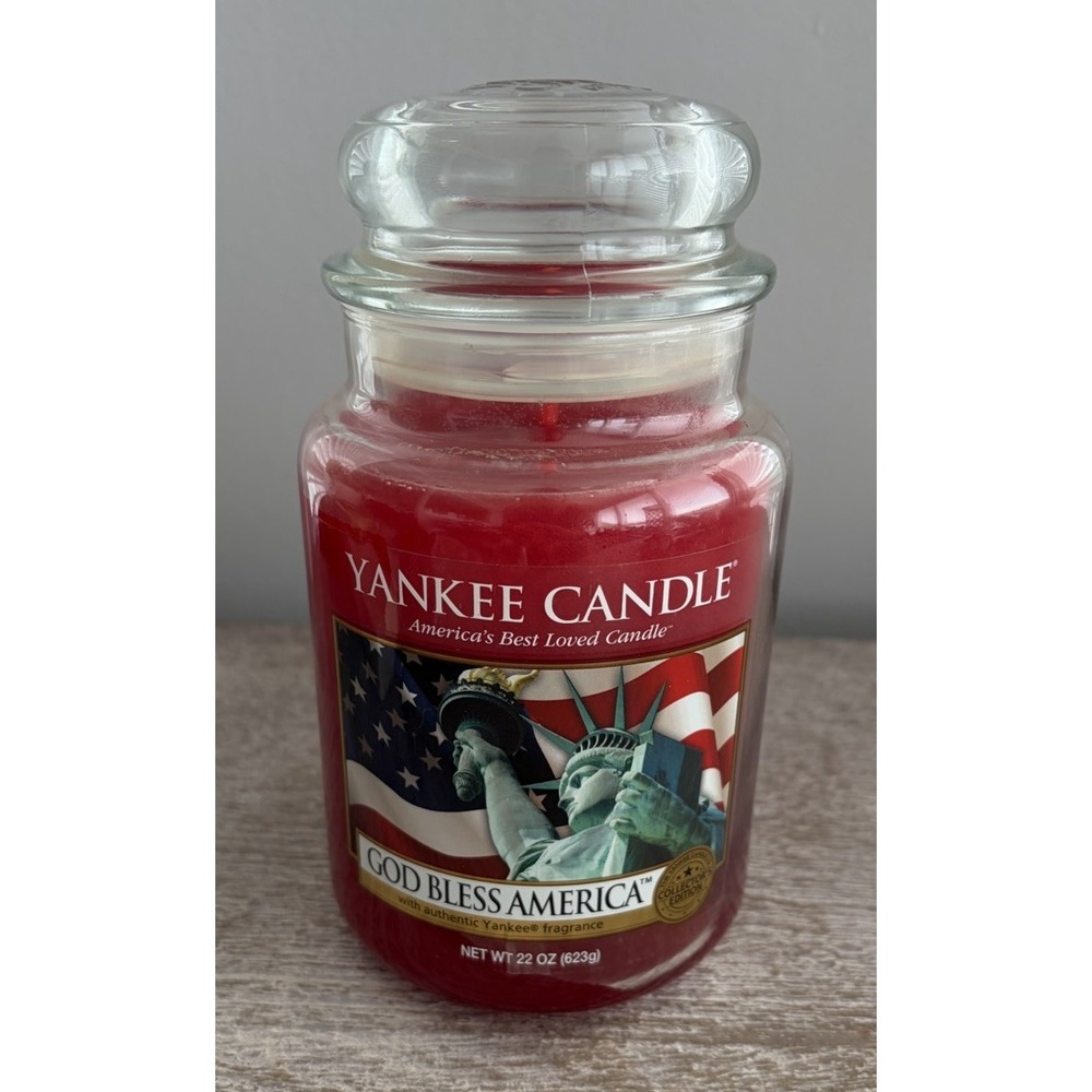 NEW Yankee Candle God Bless America Retired Collectors Edition Large Jar 22 oz